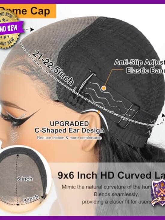 18 Inch Human Hair Wig with Loose Body Wave and Curtain Bangs main image 5